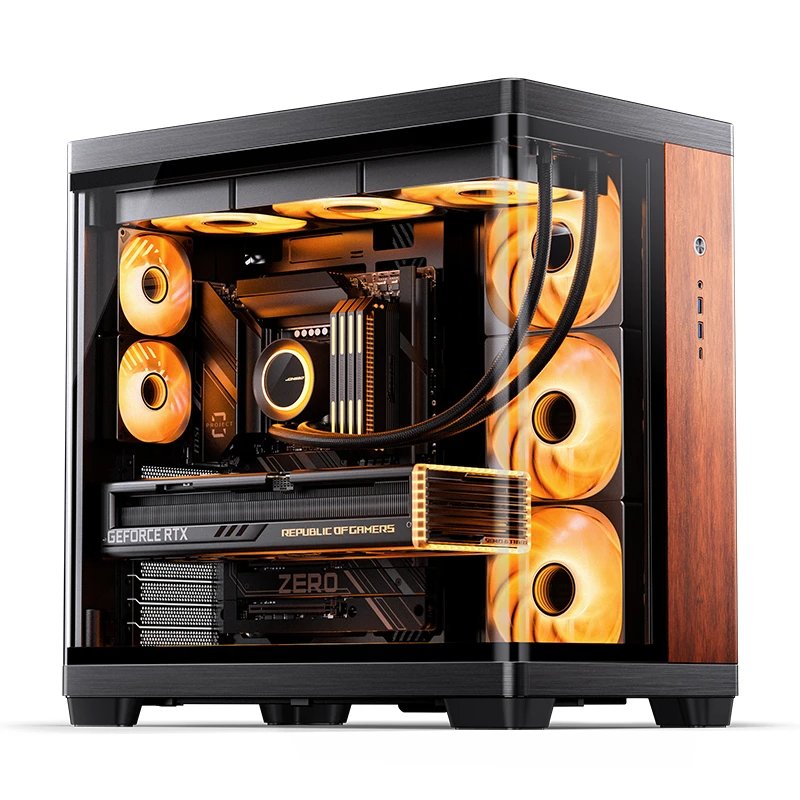 Caja Atx Jonsbo Tk-4 Wood Cristal Templado Negro