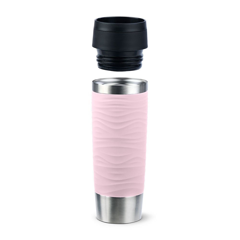 Taza Térmica  Emsa Travel Mug  Waves Grande Rosa Claro/Acero Inoxidable, 0,5 Litros N2022700