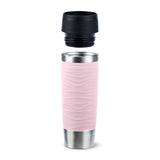 Taza Térmica  Emsa Travel Mug  Waves Grande Rosa Claro/Acero Inoxidable, 0,5 Litros N2022700