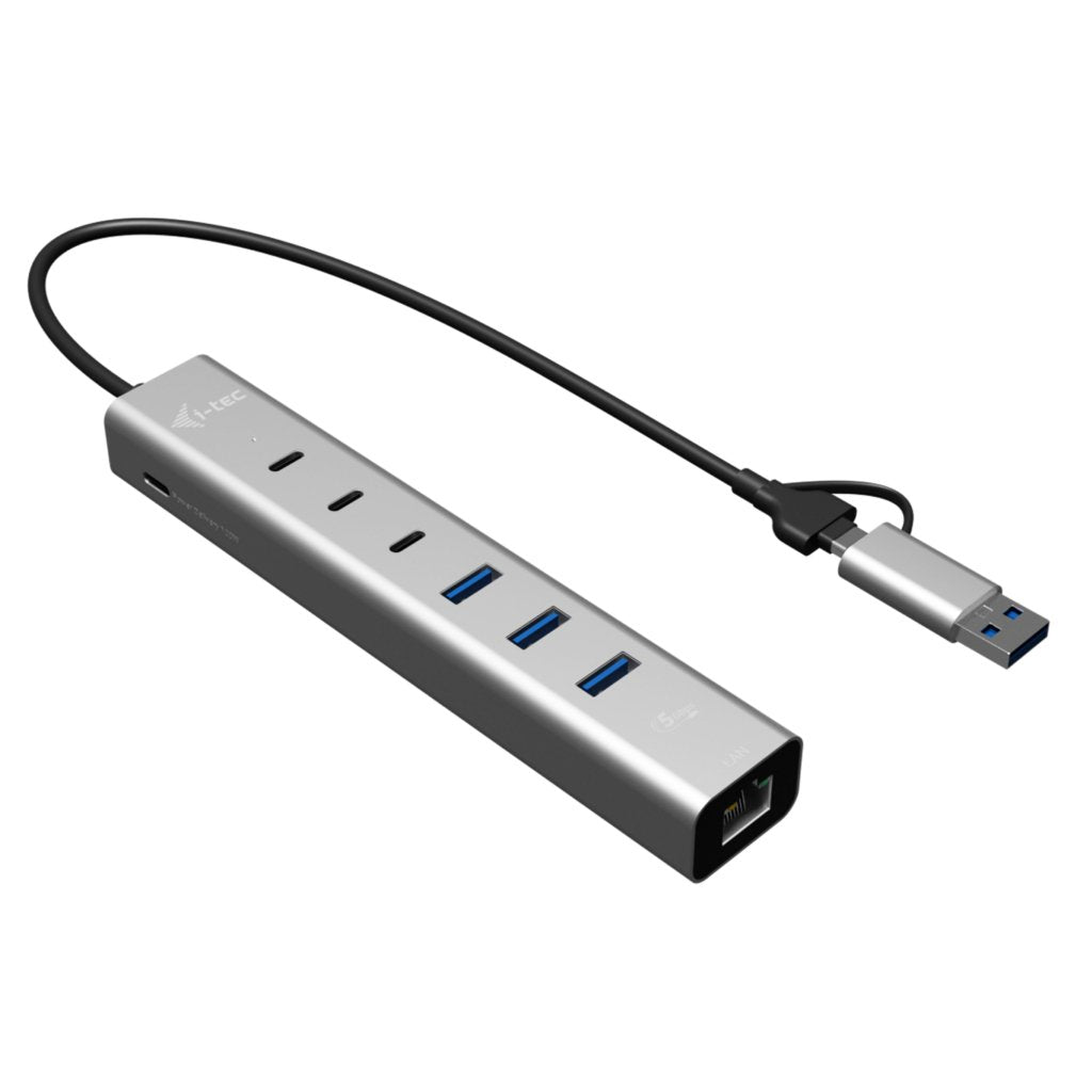 I-Tec Usb-C Usb-A Metal Hub 6 Port 3x Usb-C 3.2 Gen1 3x Usb-A 3.2 Gen1 1x Glan Power Delivery 85w