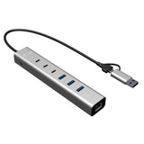I-Tec Usb-C Usb-A Metal Hub 6 Port 3x Usb-C 3.2 Gen1 3x Usb-A 3.2 Gen1 1x Glan Power Delivery 85w