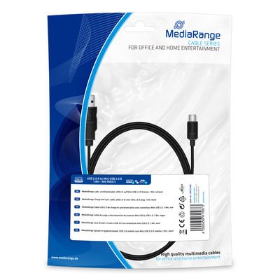 EAN 4260459615873 - MediaRange MRCS188 cable USB USB 2.0 1,8 m USB A Mini-USB B Negro imagen 1