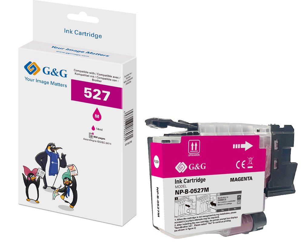 G&G Tinte Compatible Con Brother Lc527m(900 Páginas) Magenta