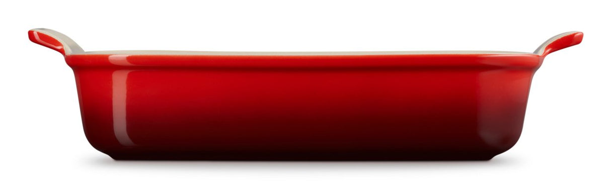 Le Creuset Bandeja Rectangular Heritage De Cerámica De Gres, 32 Cm, 4l, Cereza