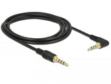 Delock 85613 Cable Estéreo De 3,5 Mm De 4 Pines Macho > Macho En Ángulo 2 M Negro