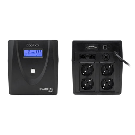 EAN 8437012429284 - CoolBox Guardian 3 LCD 1200VA sistema de alimentación ininterrumpida (UPS) Línea interactiva 1,2 kVA 720  imagen 2