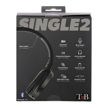 EAN 3303170113103 - T'nB SINGLE 2 Auriculares Inalámbrico y alámbrico Diadema Llamadas/Música Bluetooth Negro imagen 6