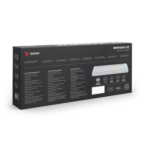 EAN 5901986048749 - Savio WHITEOUT X2 BLUE teclado Universal USB QWERTY Blanco imagen 8
