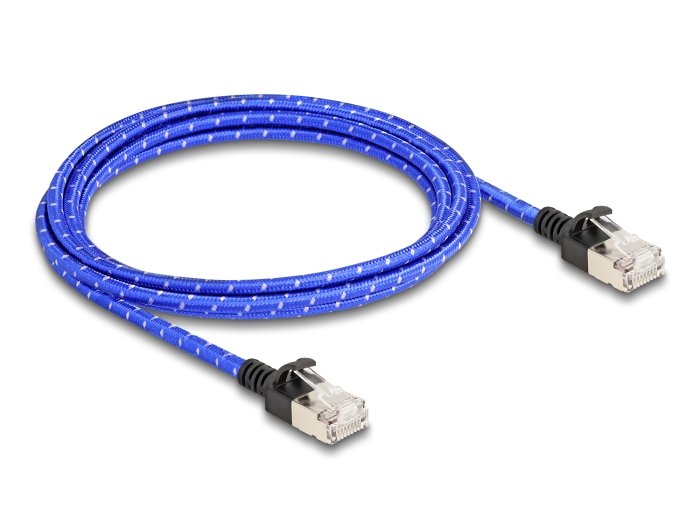 Delock 80378 Rj45 Cable De Red Trenzado Cat.6a U/Ftp Slim 2 M Azul