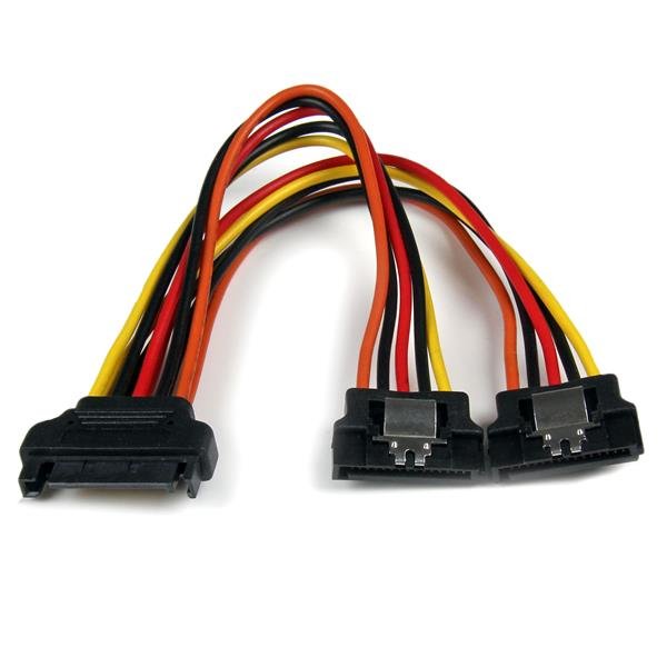 Startech Cable Bifurcador Alimentacion Sata 1xsata Macho A 2xsata Hembra 0,15m Con Cierre De Segurid