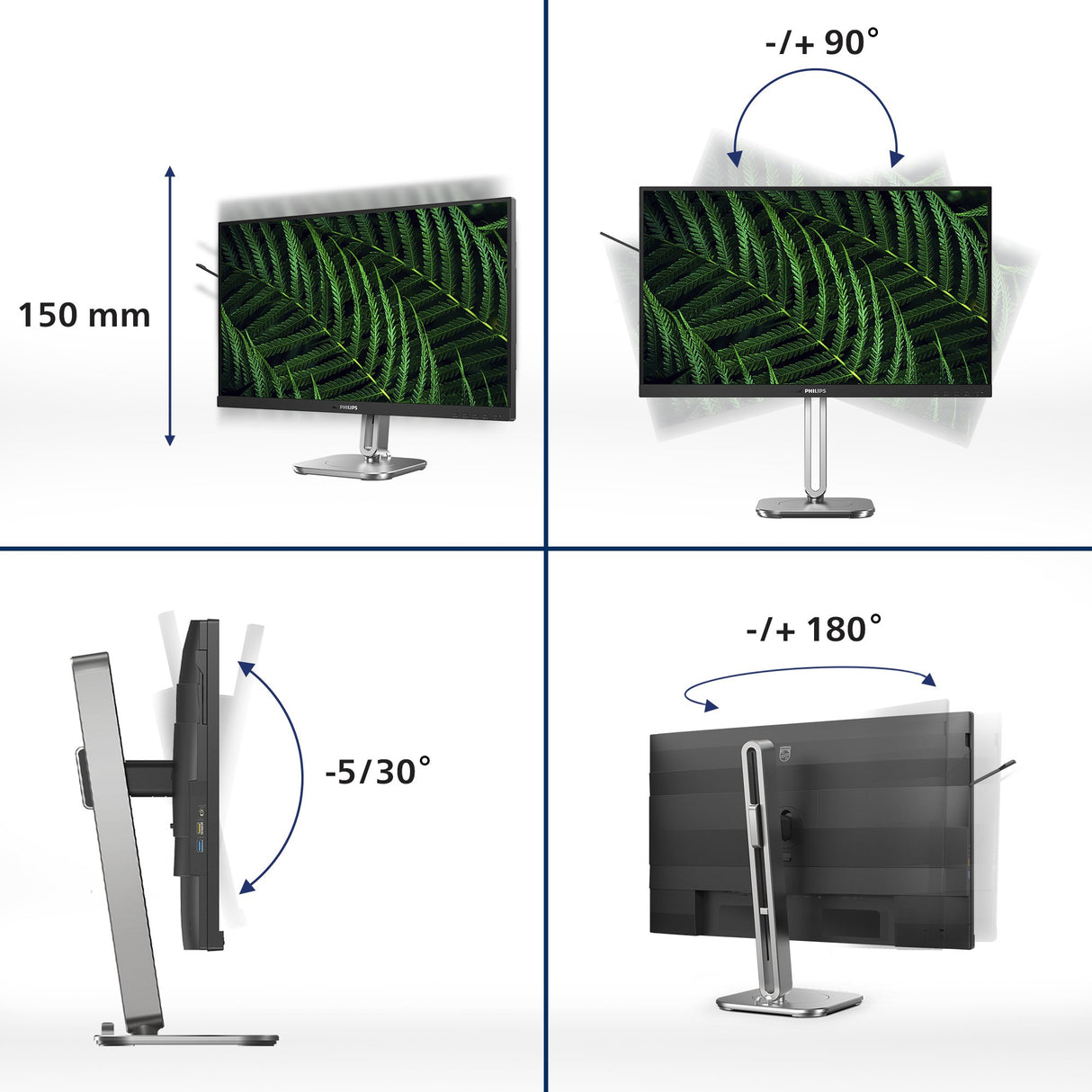 EAN 8721038001785 - Philips 5000 series 27B2G5500/00 pantalla para PC 68,6 cm (27") 2560 x 1440 Pixeles Quad HD LCD Antracita imagen 5