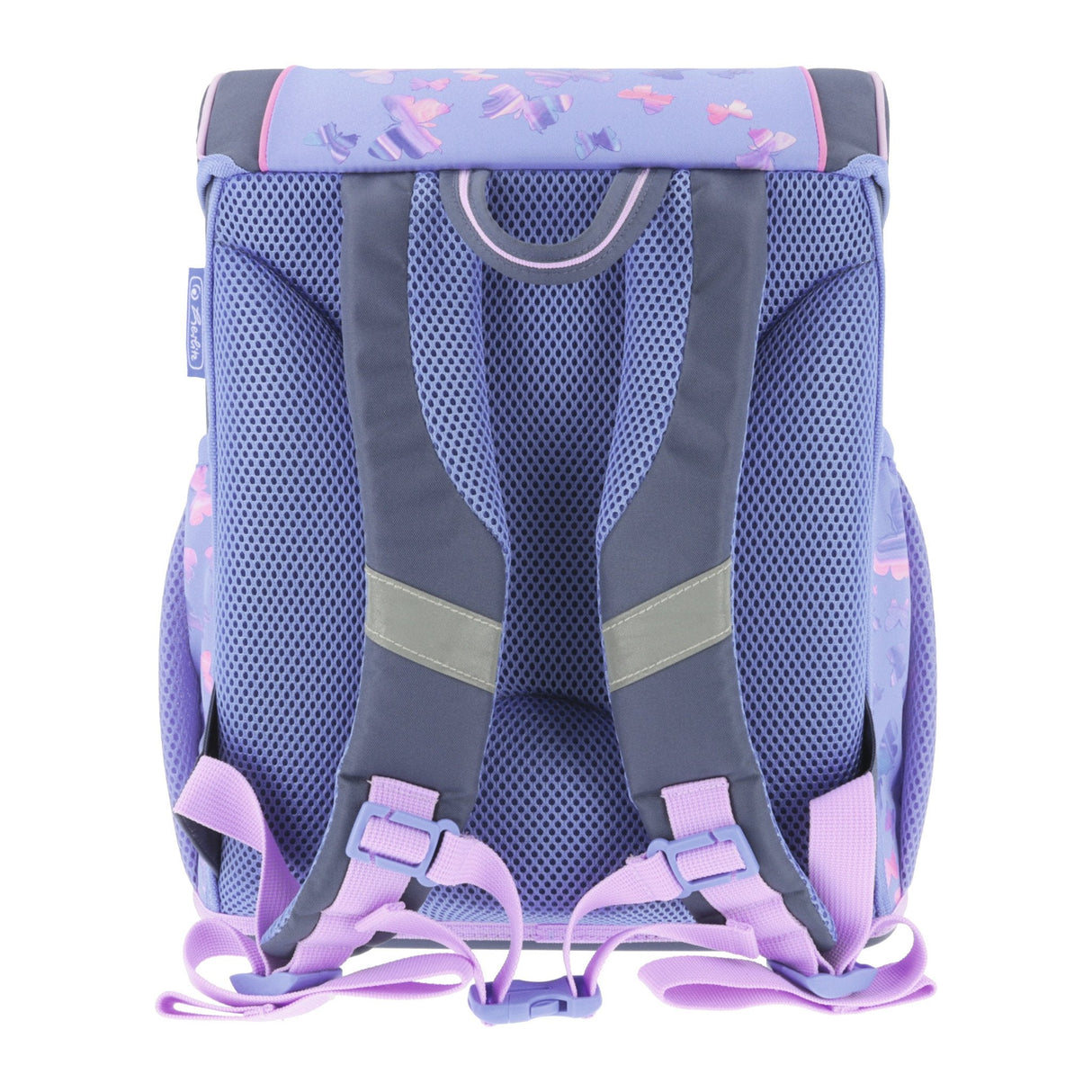 Herlitz Loop Plus Butterfly Paradise Juego De Mochila Escolar Chica Poliéster Lila, Rosa