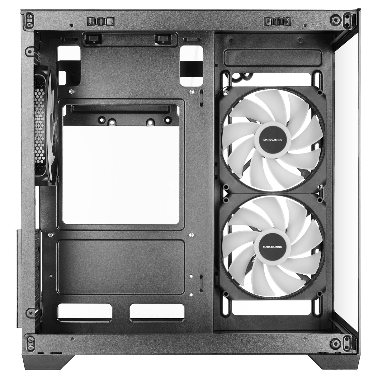 Caja Pc  Microatx Mars Gaming Mc-View3 Gpu Max 330mm Cristal Templado Panoramico Argb Usb-C Negra
