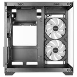 Caja Pc  Microatx Mars Gaming Mc-View3 Gpu Max 330mm Cristal Templado Panoramico Argb Usb-C Negra