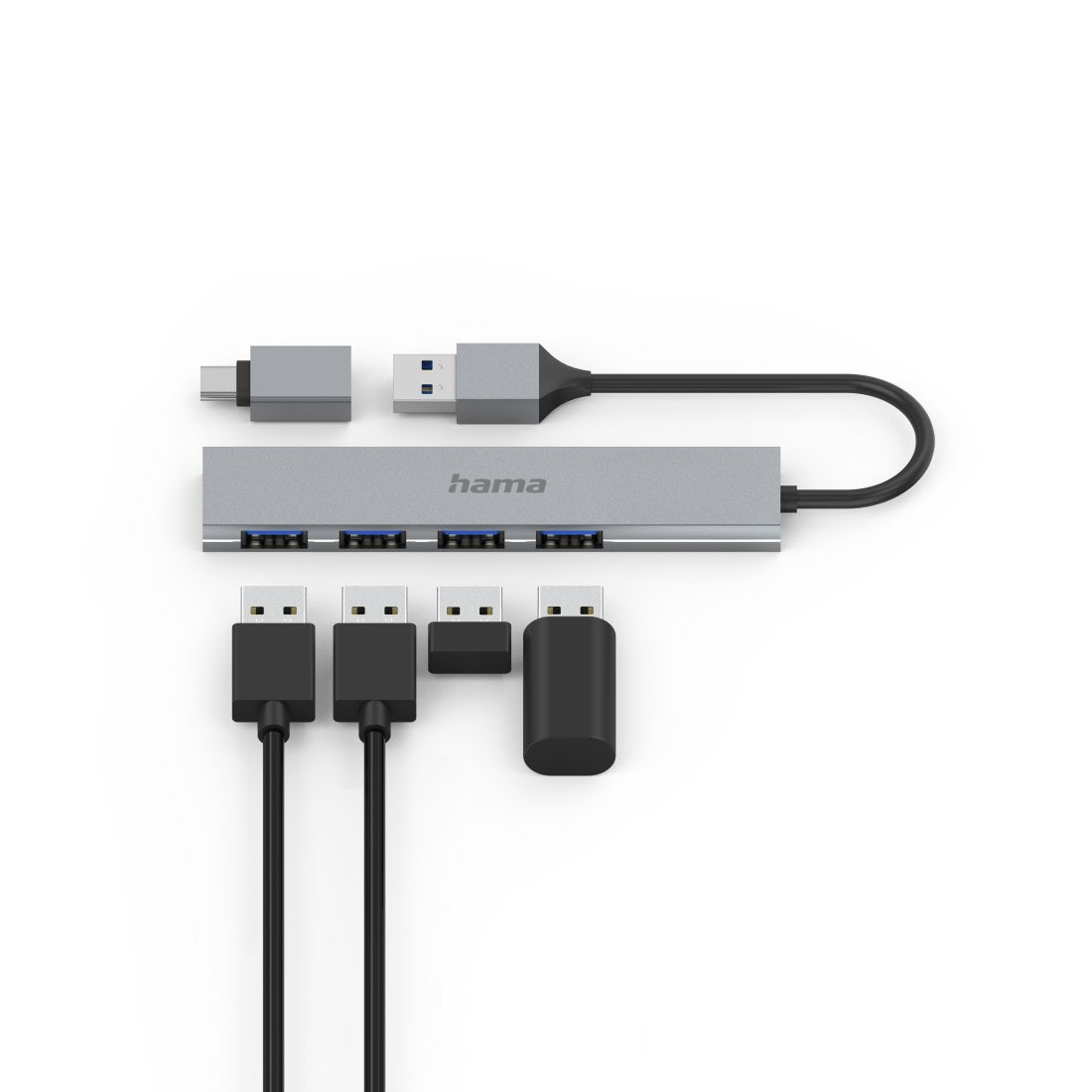 Hama 00200141 Hub De Interfaz Usb 3.2 Gen 1 (3.1 Gen 1) Type-A 5000 Mbit/S Gris