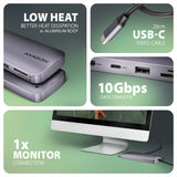 Hub Axagon Hmc-6gm2 Multiport Usb-C 3.1, M.2-Nvme/Sata, Hdmi, Gbit-Lan, 1x Usb-A, 1x Usb-C, Cr