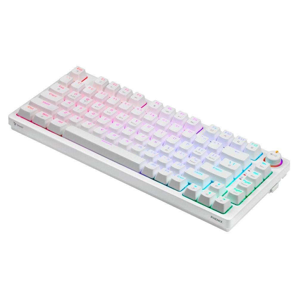 Klawiatura Mechaniczna Bezprzewodowa Phenix White Gateron Red Pro, Abs