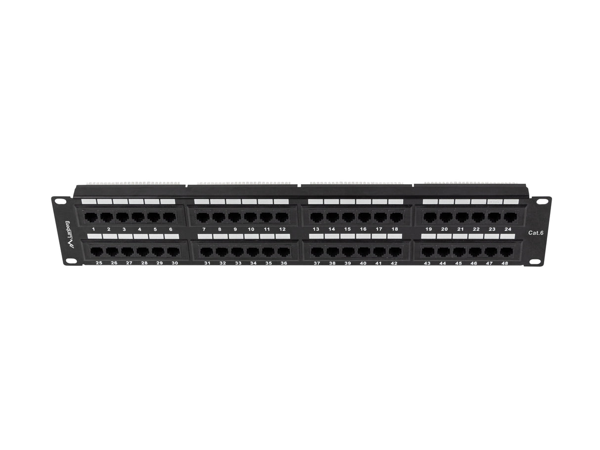 Patch Panel Lanberg 48 Puertos 2u 19? Cat.6 Negro