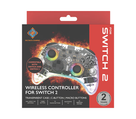 EAN 7333048072511 - Deltaco Gaming GAM-198-T mando y volante Transparente Bluetooth/USB Gamepad Nintendo Switch, Nintendo Swi imagen 6