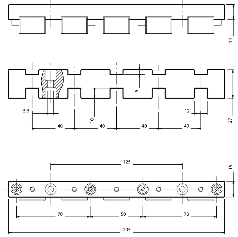 Siemens 8us19035aa00 Sammelschienensys. Zub. Abstand 40mm Sas.Halter 5p 12x5