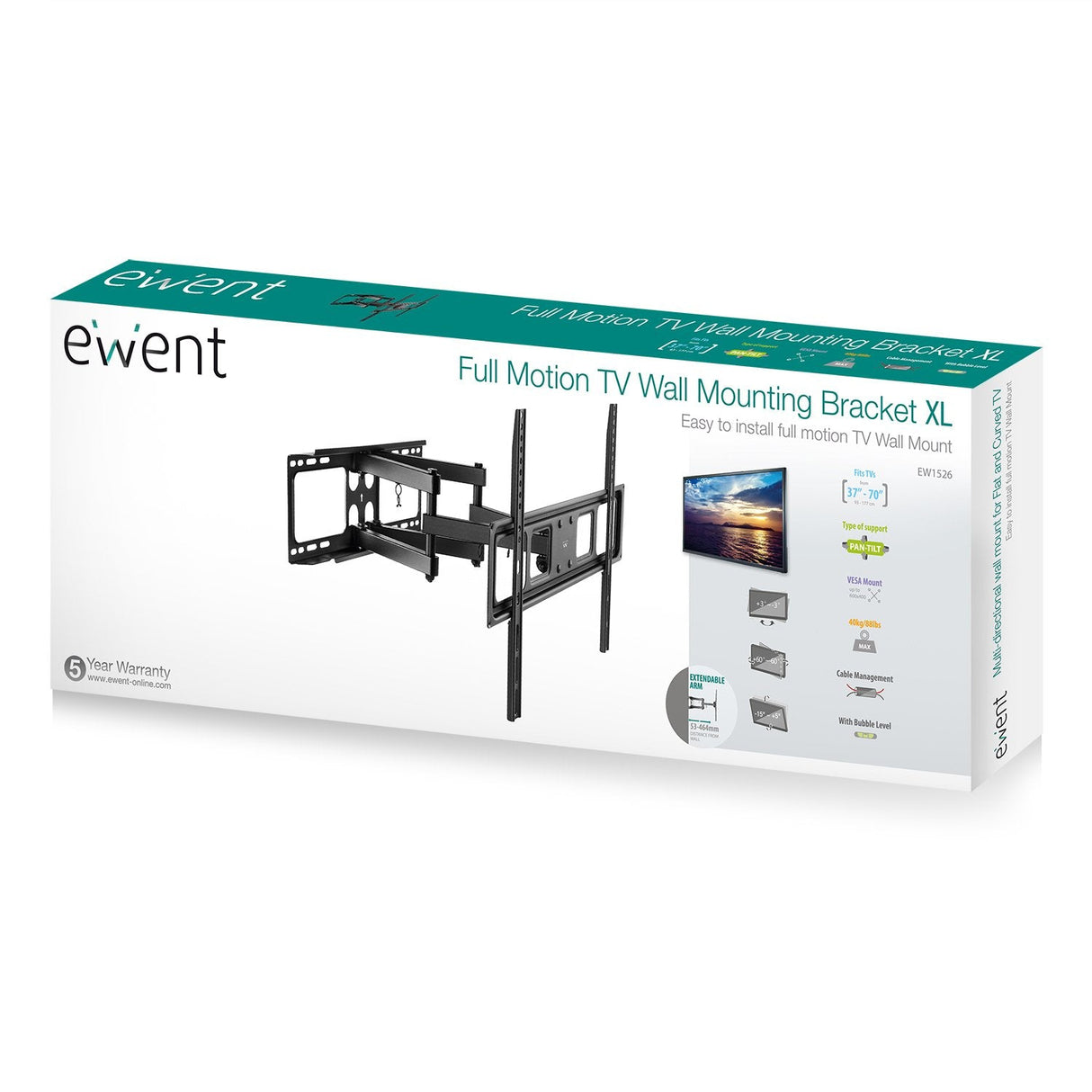 Ewent Ew1526 Soporte Tv Mutidirec Y Curvos 37-70"