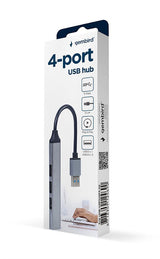 Gembird Hub 4 Puertos (Usb3 X 1 Puerto, Usb2 X 3 Puertos), Plateado Uhb-U3p1u2p3-02