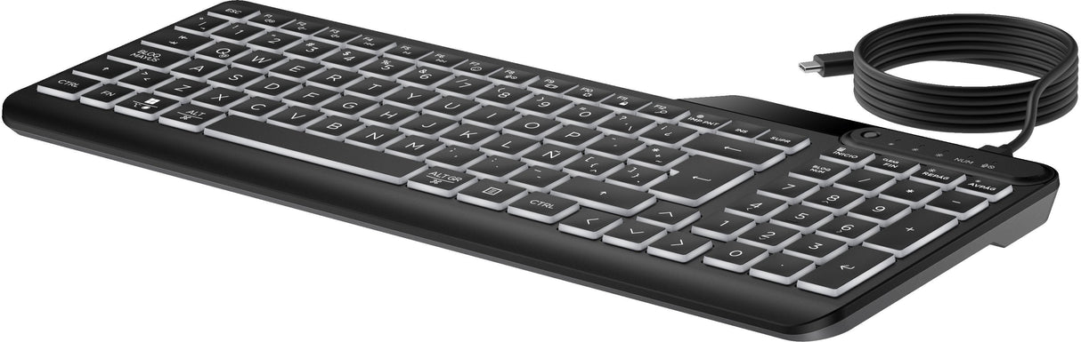 Teclado Con Cable Retroiluminado Hp 400, Teclado Negro, Aleman, Émbolo 7n7c0aa#Abd