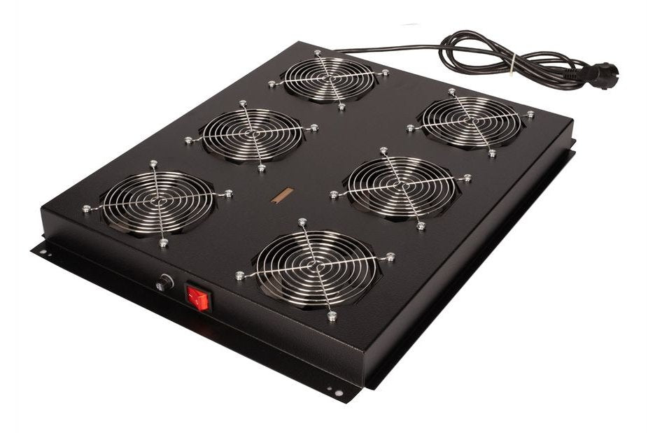 Roline 19-Zoll Dachlftereinheit 6 Lfter, On Off Fr Serverschrank Der Pro Serie Schwarz