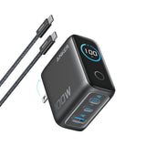 Cargador De Pared Anker 100w 3 Puertos Con Pantalla Inteligente Negro