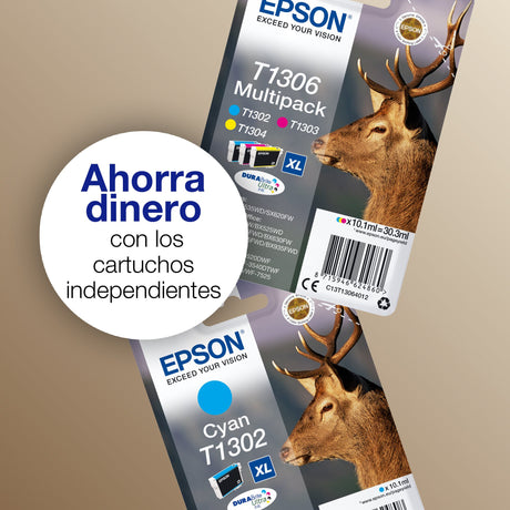 EAN 8715946607481 - Epson Stag T1306 cartucho de tinta 3 pieza(s) Original Alto rendimiento (XL) Cian, Magenta, Amarillo imagen 6