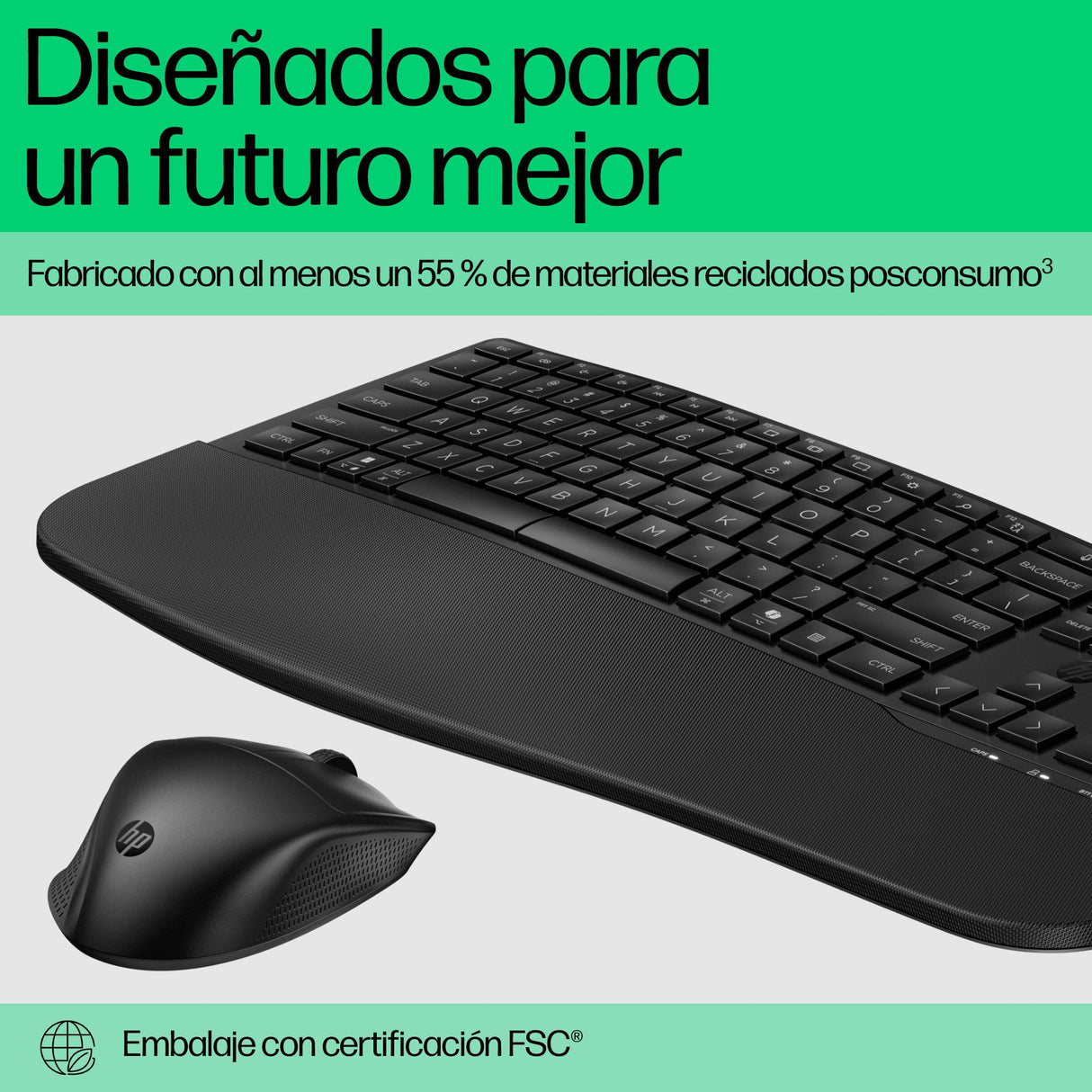 EAN 0197498230603 - HP 680 Comfort Dual-Mode Keyboard and Mouse Combo teclado Ratón incluido Hogar RF Wireless + Bluetooth Ne imagen 3