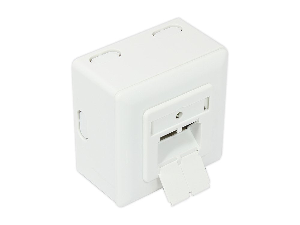 Netzwerkdose Cat. 6, 2xrj45, Geschirmt, Universal Inkl. Aufputzgehäuse, Designfähig, Vertikale Cablezuführung, Signalweiss, Good Connections®