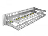 Delock Patch Panel Keystone De 19" De 48 Puertos Con Alivio De Tensión 2u Gris