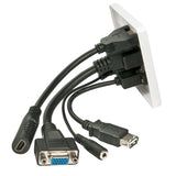 Lindy 60220 Toma De Corriente Hdmi + Vga + Usb A + 3.5mm Blanco