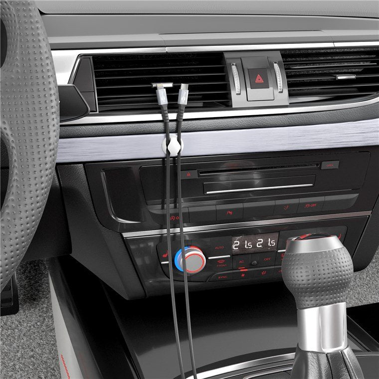 Juego De 4 Piezas Para Organizar Y Sujetar Cables, Extraíble, Gestión De Cables 3 Ranura, Blanco  Blister