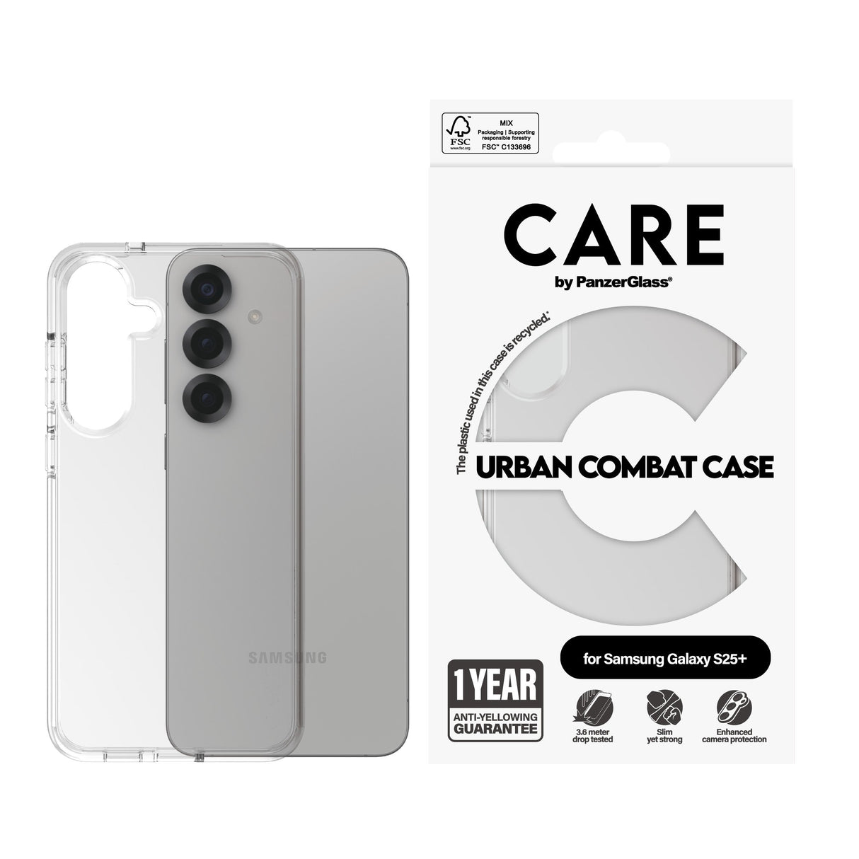EAN 5715685016868 - PanzerGlass CARE™ by ® Urban Combat Case Transparent Samsung Galaxy S25+ funda para teléfono móvil Transp imagen 2