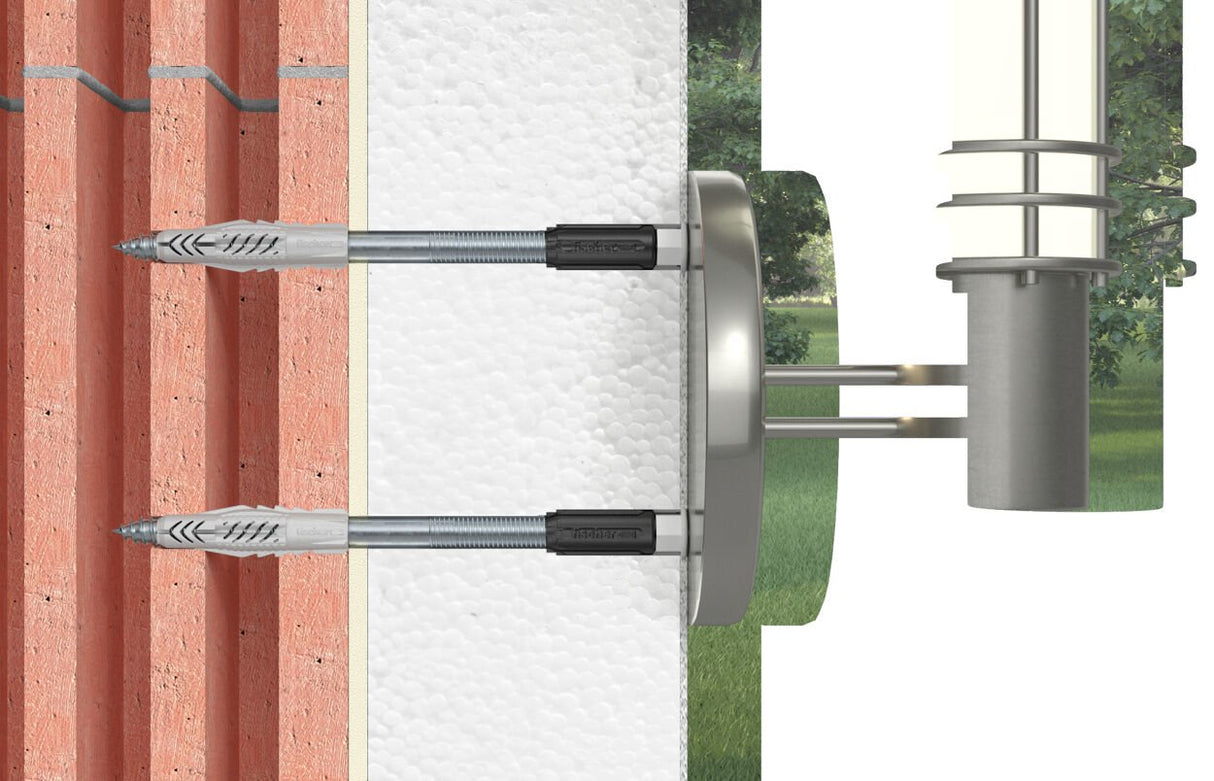Fischer Sistema De Montaje A Distancia Thermax 8/180 M6 B, Tacos Negro/Gris, 2 Unidades 520115
