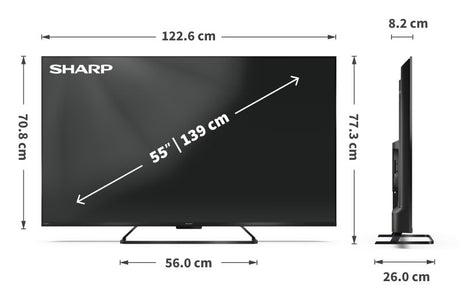 EAN 5905683273947 - Sharp TV LED 55 inches 55HR7465E 139,7 cm (55") 4K Ultra HD Smart TV Wifi Negro imagen 8
