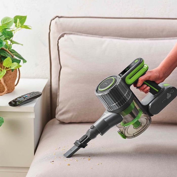 Aspirador Escoba Polti Pbeu0120 Forzaspira D-Power Sr500, Palillo, Recargable, Multiciclónico, Verde Gris