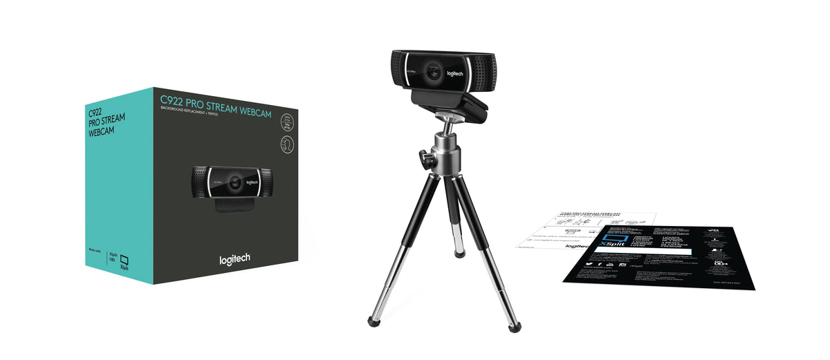 Cámara Logitech C922 Pro Stream Webcam 1920 X 1080 Pixeles Usb Negro