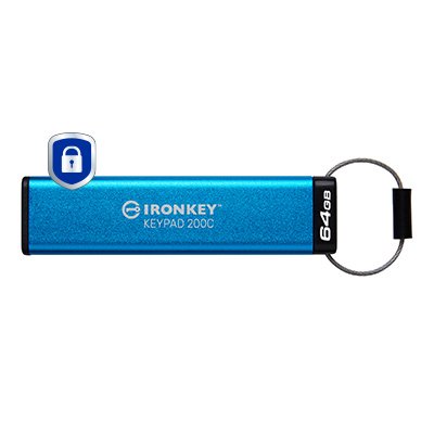 Pendrive Kingston Ironkey Keypad 200 64gb Usb-C Aes Encrypted Ikkp200c/64gb
