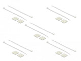 Base De Fijación De Delock 25 X 25 Mm Con Unión De Cable L 150 X W 3.6 Mm De Blanco, 10 Pares 18677