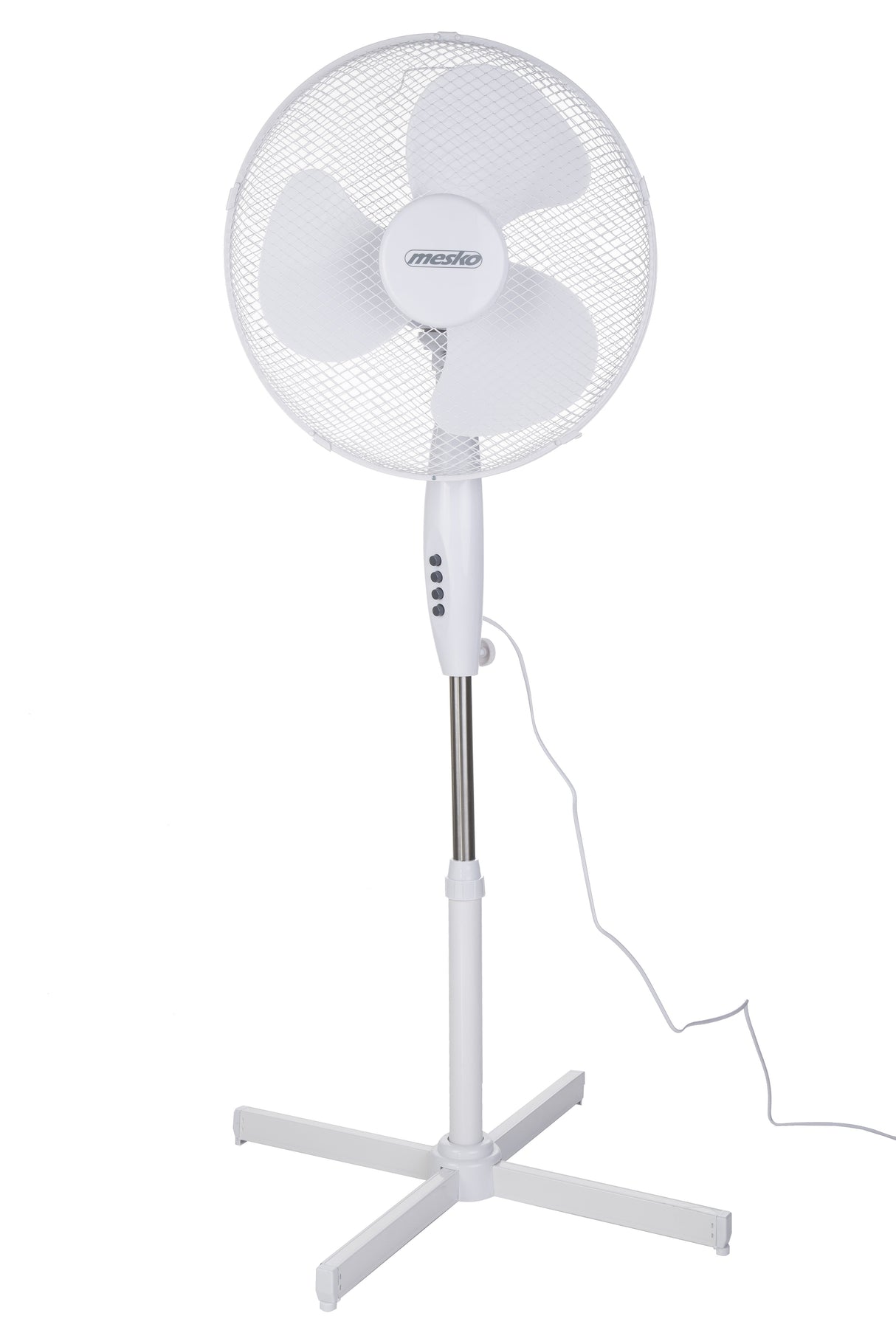 Ventilador Pie Oscilante 40 Cm, 3 Velocidades, Altura Ajustable, Bloqueo Oscilación Negro 90w Mesko Ms 7311