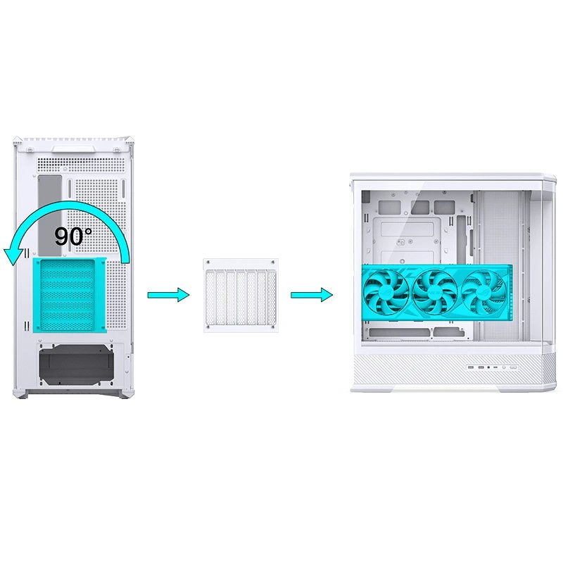 Jonsbo D400 Pc-Gehäuse, Midi Tower, Atx, Tempered Glass - Weiss