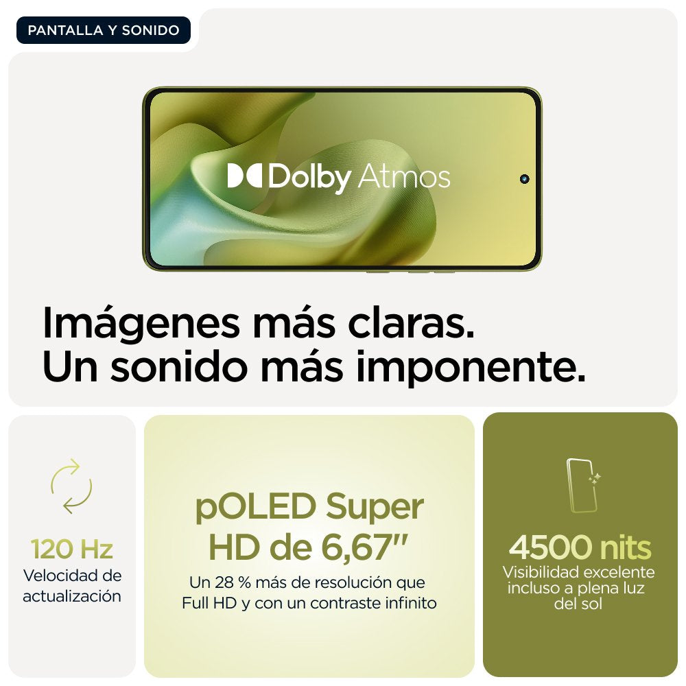 EAN 8033779080517 - Motorola moto g86 5G 16,9 cm (6.67") SIM doble Android 15 USB Tipo C 8 GB 256 GB 5200 mAh Verde imagen 7