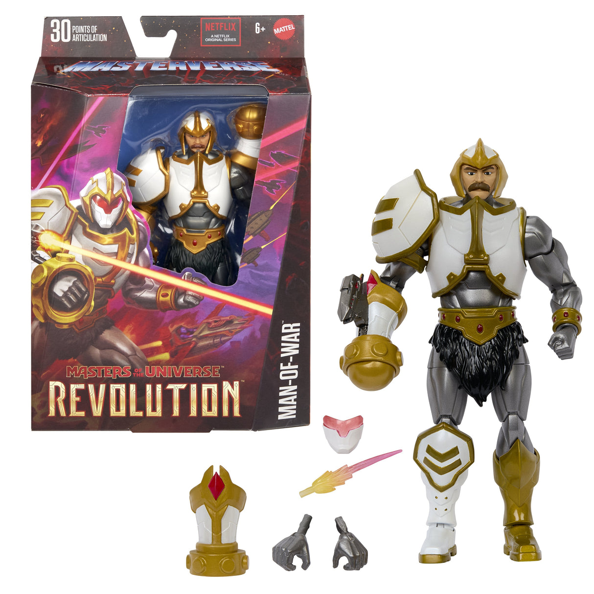 Figura De Juguete Mattel Masters Of The Universe Masterverse Revolution Man-Of-War Duncan   Hyc57