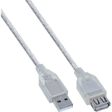Cable Alargador Inline Usb 2.0 Transparente Tipo A Macho A Hembra 2m