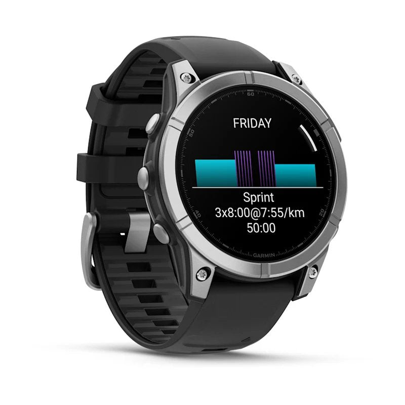 Smartwatch Garmin Fenix E Acero Inox Y Correa Negra  47mm