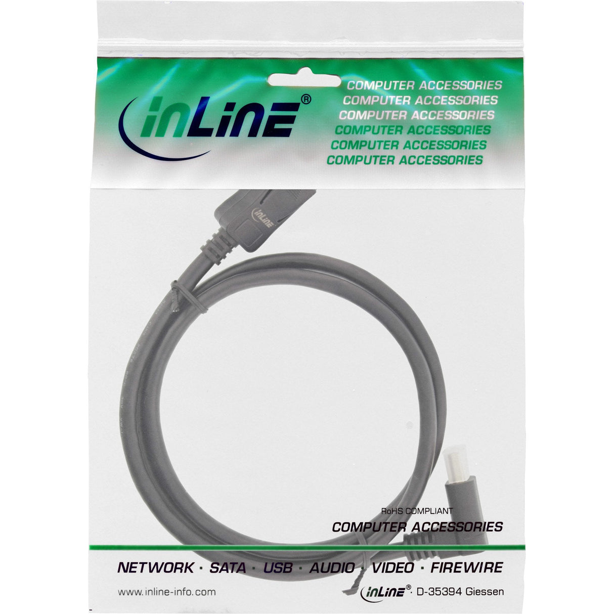 Cable Inline Displayport 1.4, 8k4k, En Ángulo Hacia Arriba, Negro/Dorado, 2 M