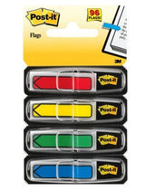 Post-It Index  Rojo, Amarillo, Verde, Azul - 4 Dispensadores Std 4x24